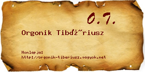 Orgonik Tibériusz névjegykártya